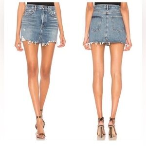 AGOLDE Quinn Denim Mini Skirt in Ransom size 25
